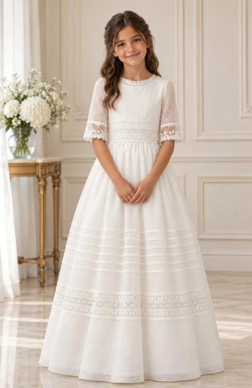 Vestido Comunión clásico blanco Celia