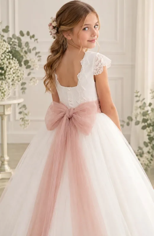 Vestido Comunión fajín rosa Cuba