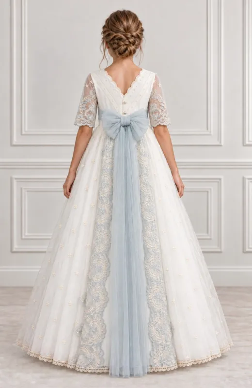 Vestido Comunión romántico bicolor Gozo