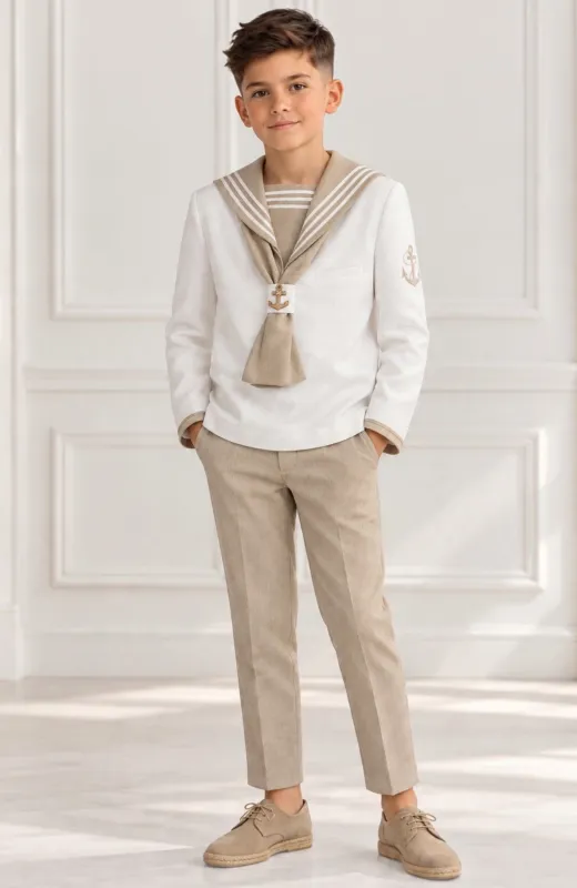 Traje de Comunión Marinero Camel Combi