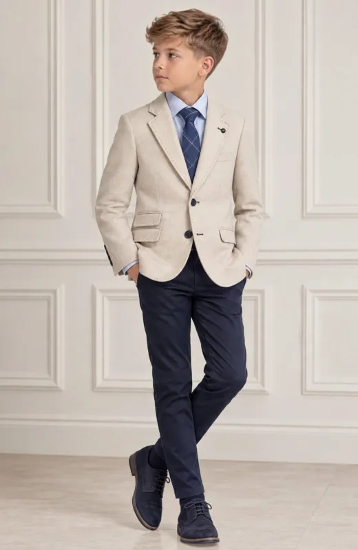 Chaqueta Americana de niño Oxford tostado