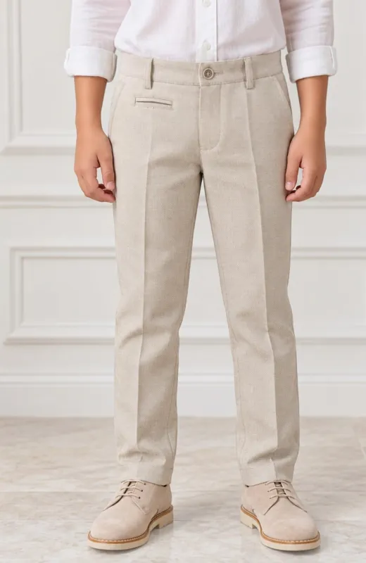Pantalón niño vestir tostado Oxford