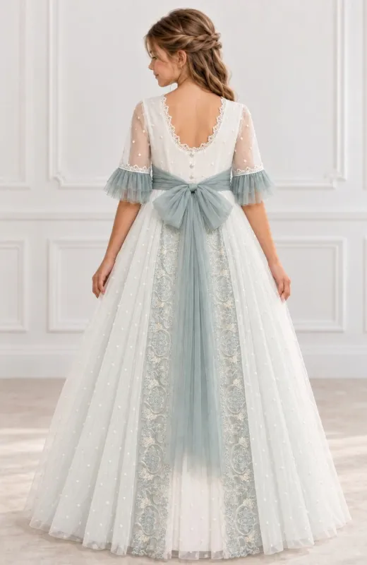 Vestido niña Comunión bordado Rama