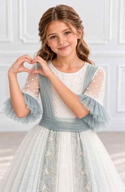 Vestido niña Comunión bordado Rama