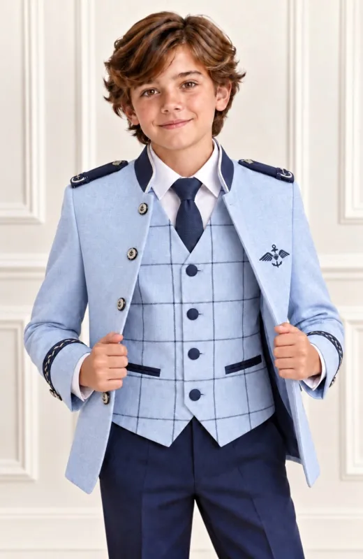 Traje de almirante con chaleco ,camisa y corbata Sicilia