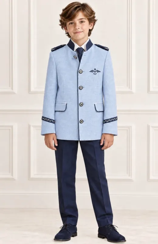 Traje de almirante con chaleco ,camisa y corbata Sicilia