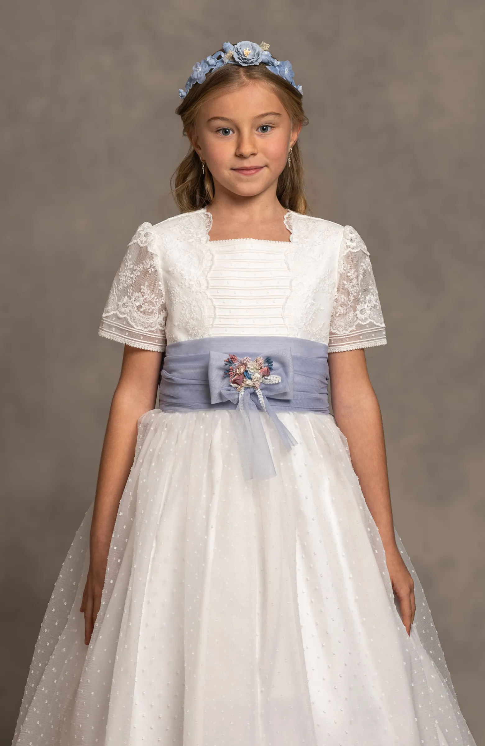 Vestido Comunión niña plumeti