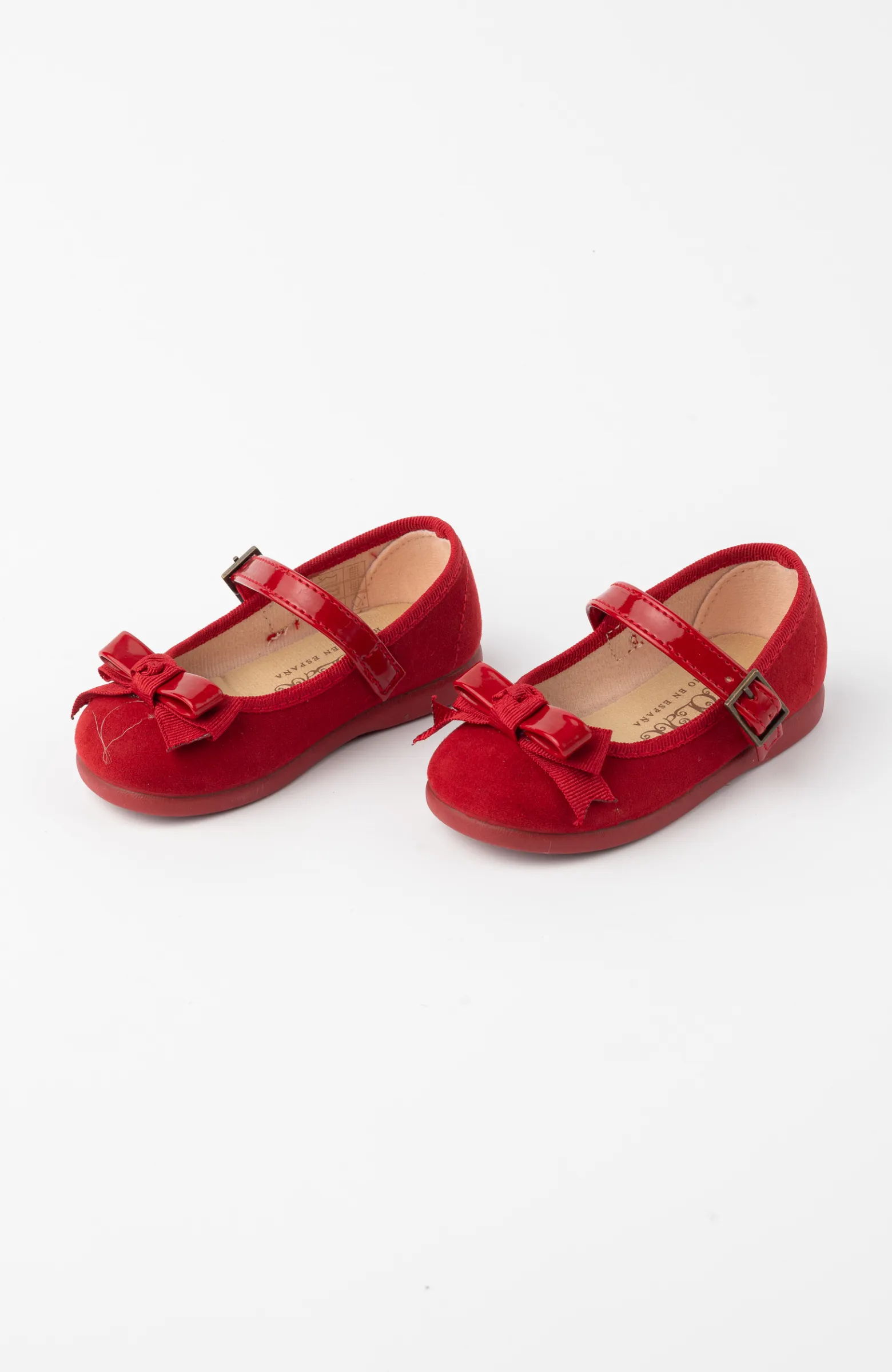 Zapatos niña lazo charol rojo para ceremonia infantil