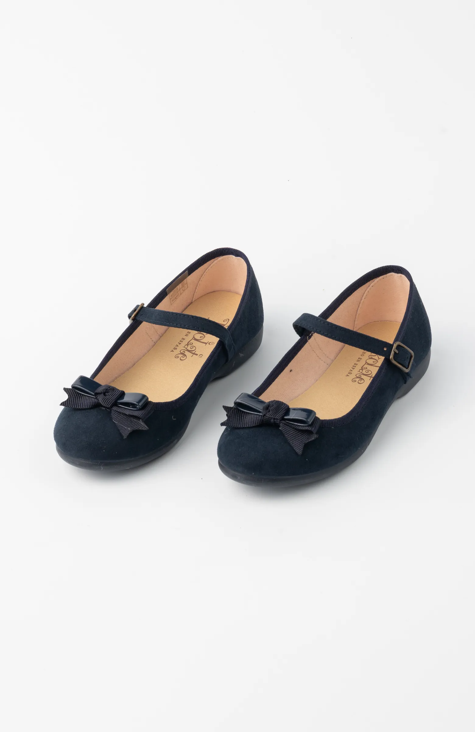 Zapatos niña lazo charol marino ideal para ceremonias infantiles