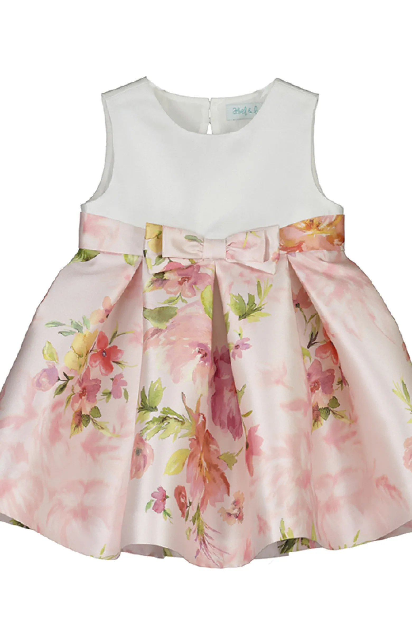 Vestido niña bebe estampado falda capa Abel and Lula con cuerpo liso