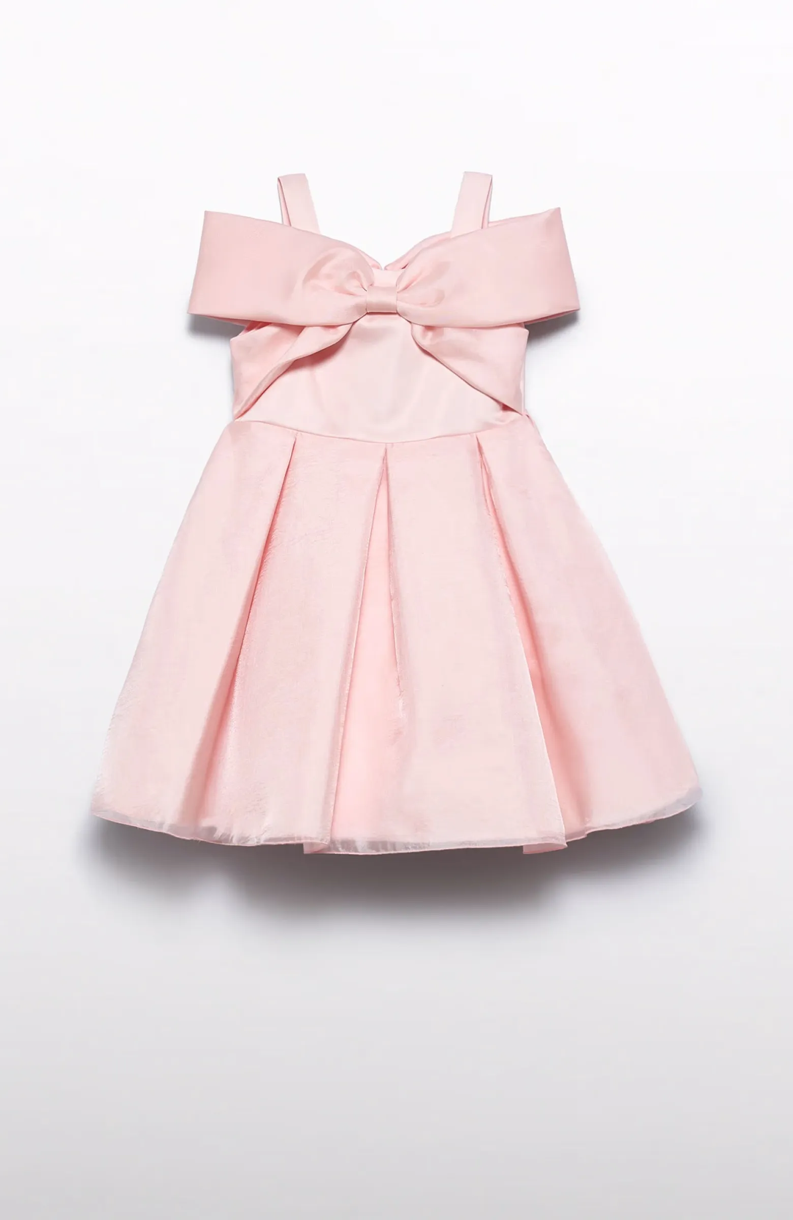 Vestido fiesta niña rosa escotado con tirante