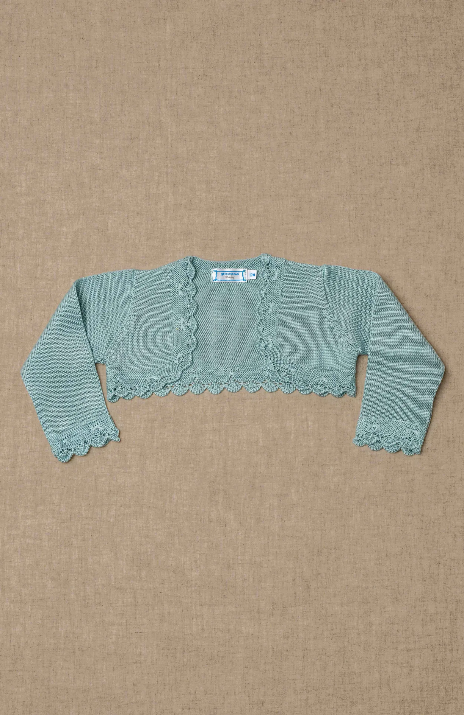 Bolero niña bebé color verde