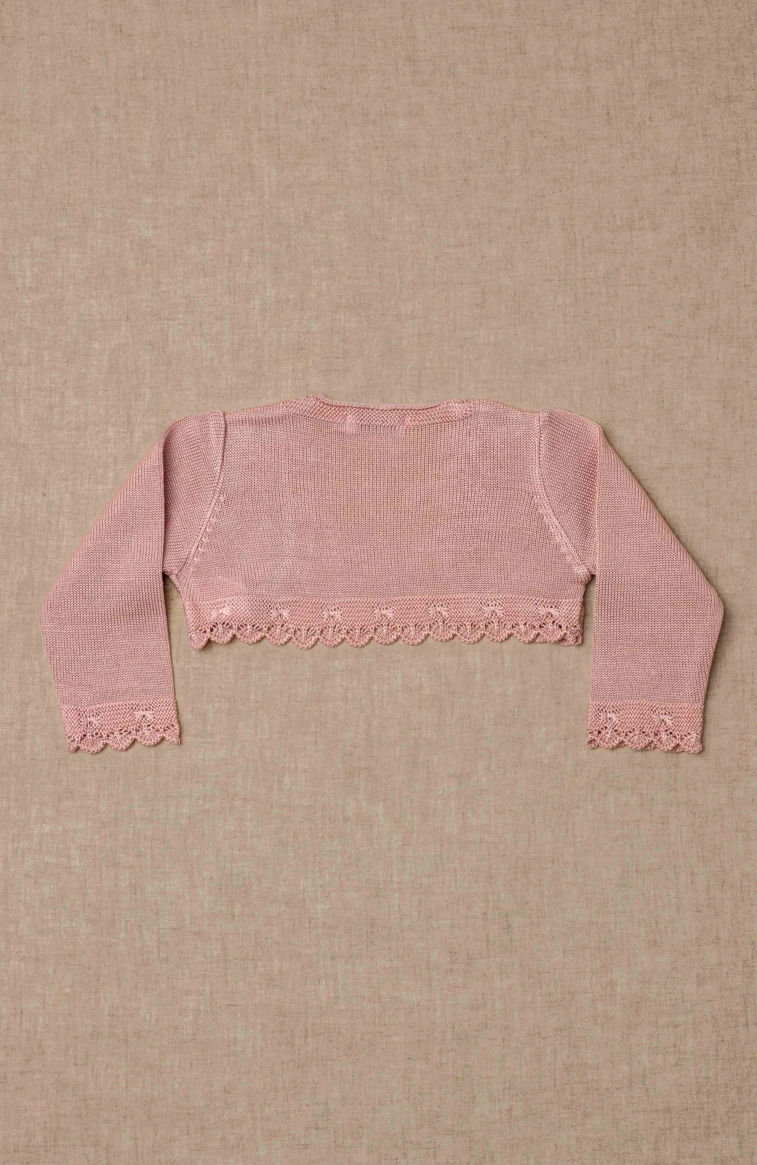 Chaqueta niña vestir bebé rosa tipo bolero