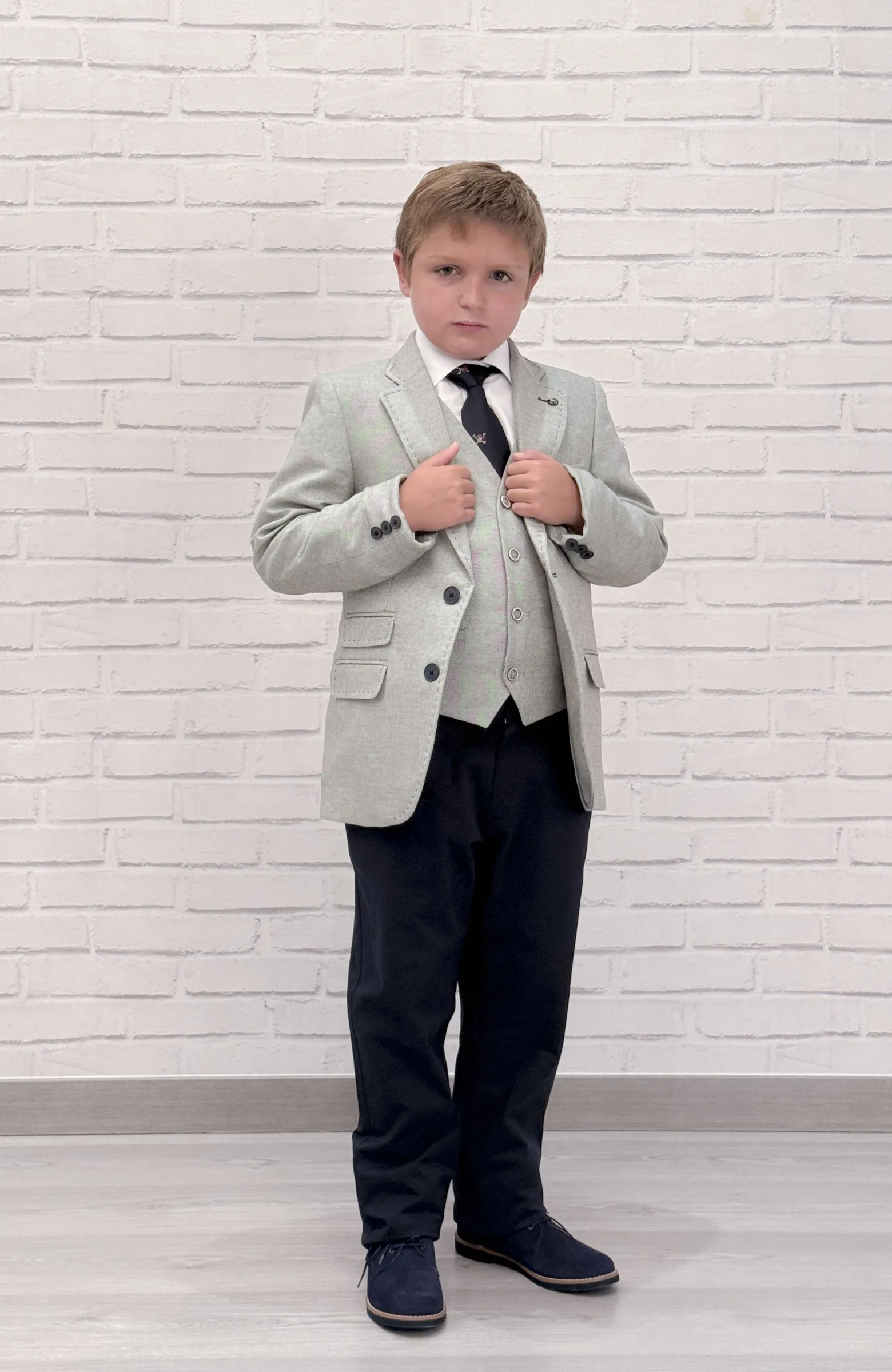 Chaqueta Americana niño Oxford verde