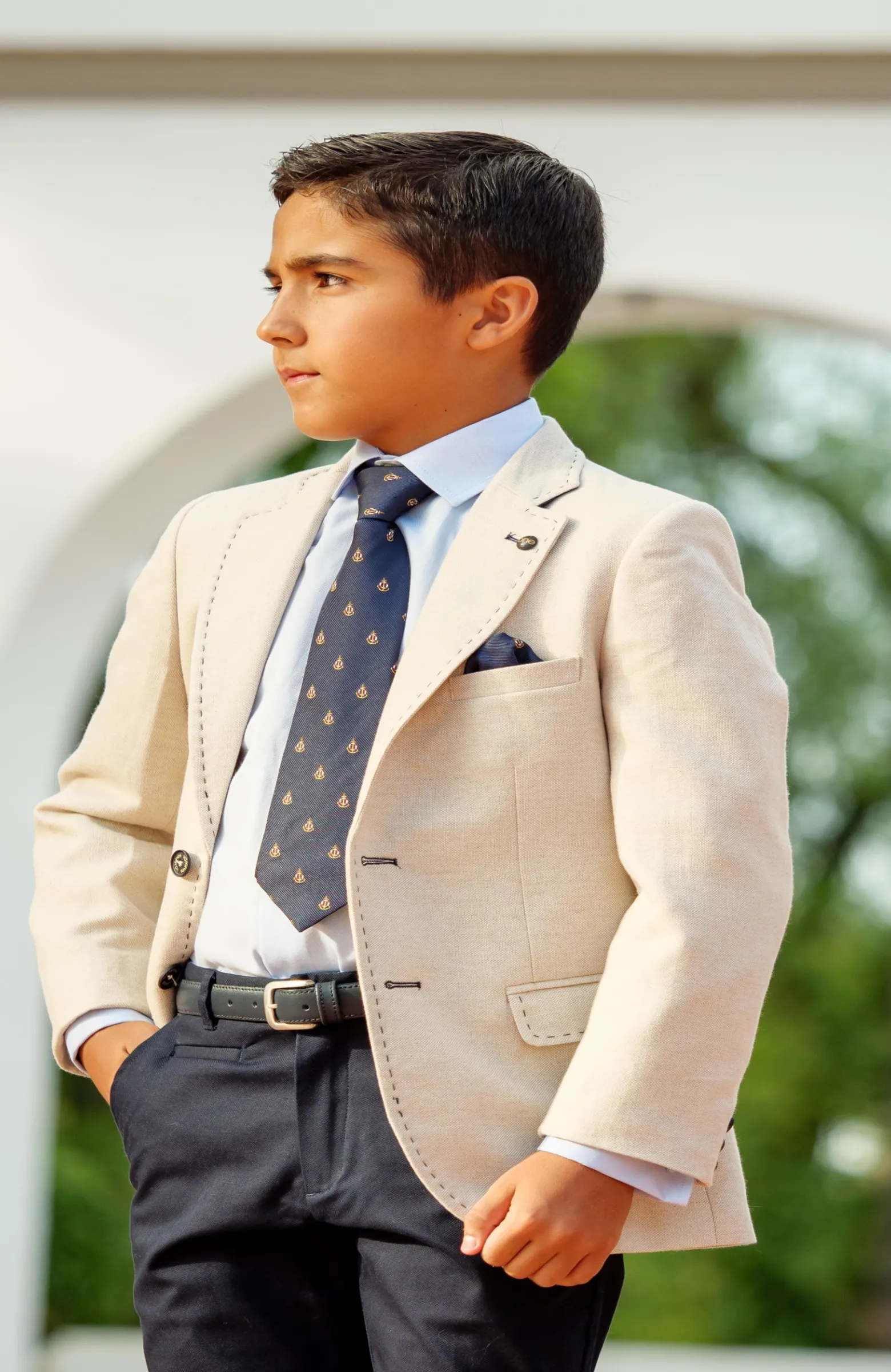 Chaqueta Americana Oxford tostado