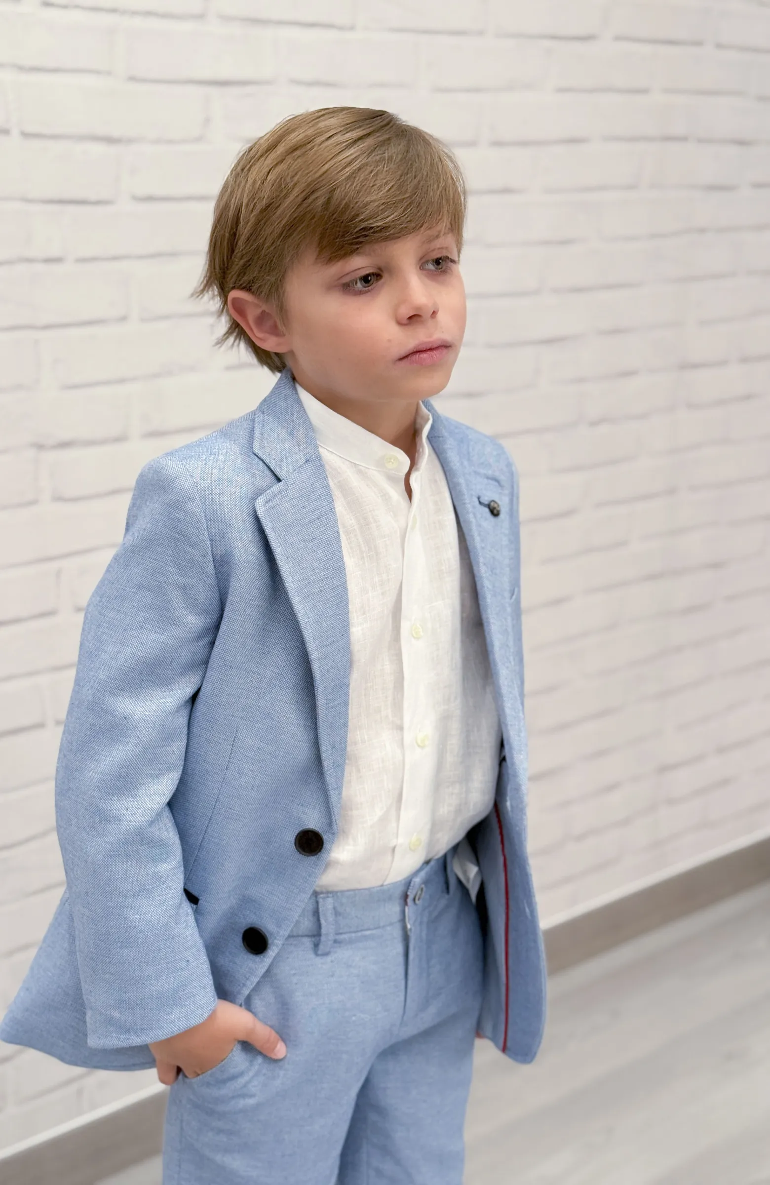 Chaqueta americana niño ceremonia azul Paolo Chaqueta americana niño ceremonia azul de oxford