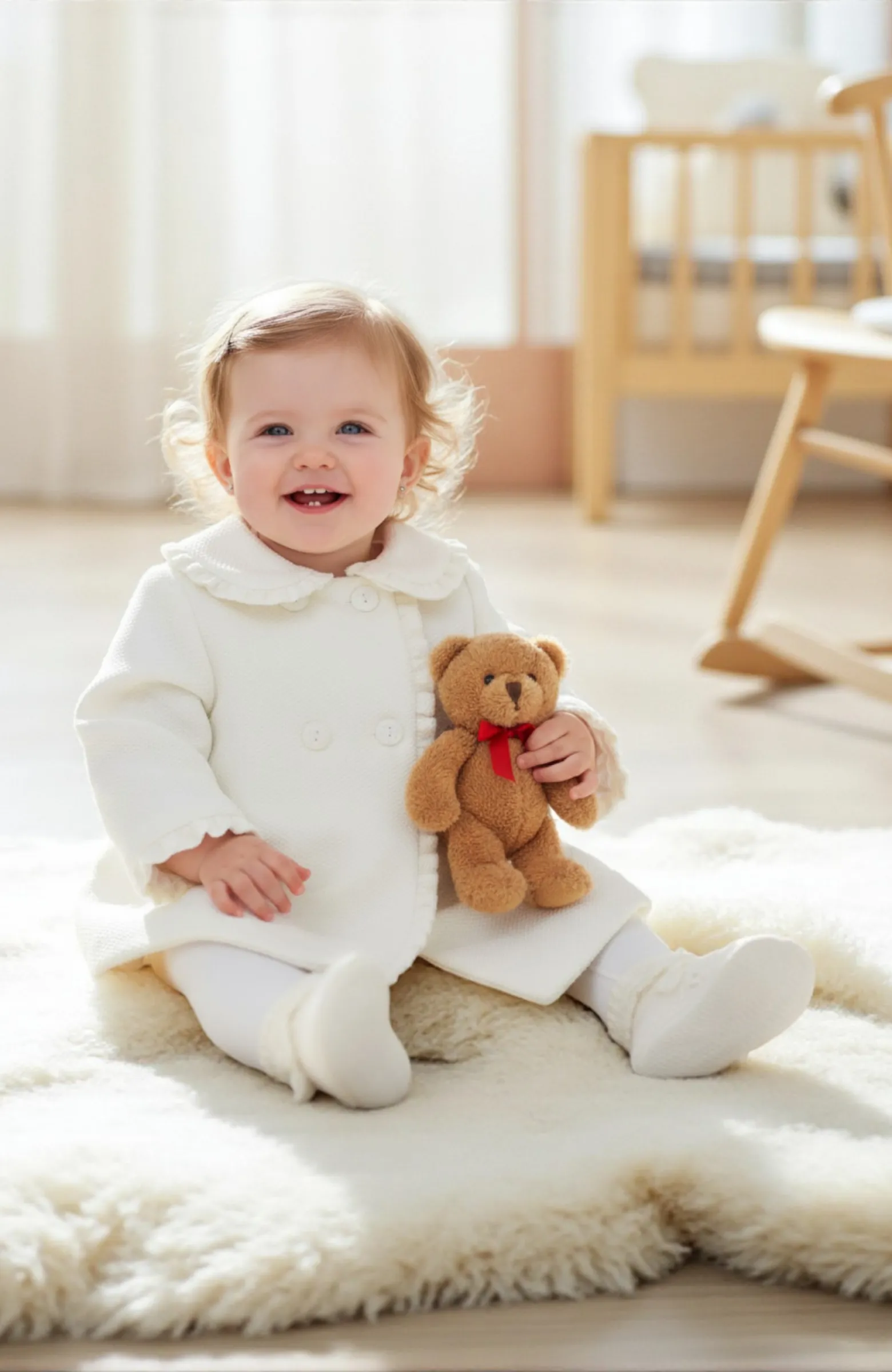 Abrigo bebé piqué Bautizo Alma Abrigo bebé piqué Bautizo Alma