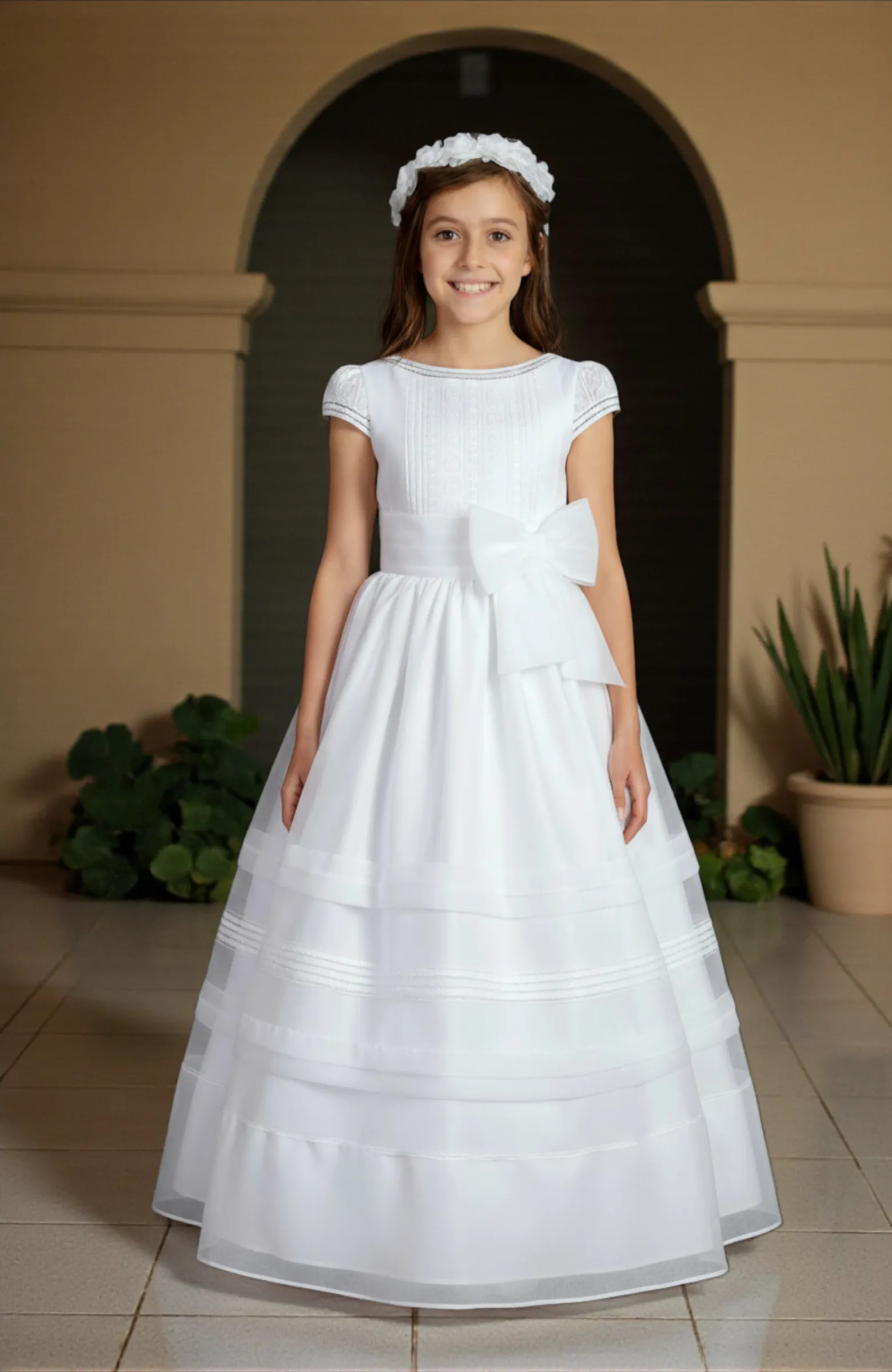 Vestido niña Comunión Albahaca Vestido niña Comunión Albahaca