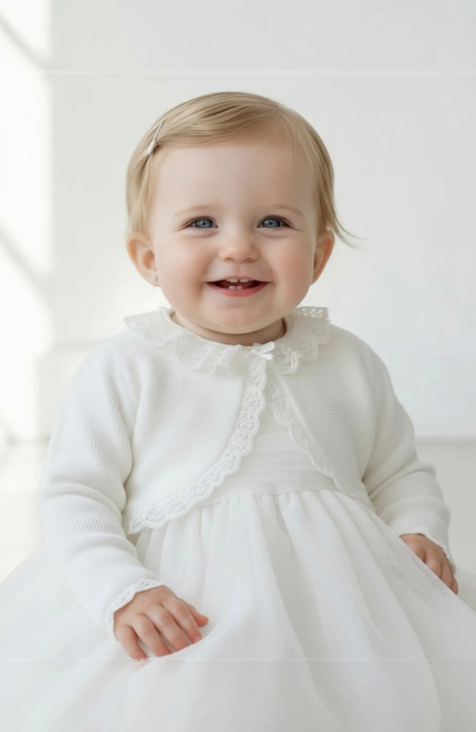 Bolero niña bebe básico blanco Navaleno