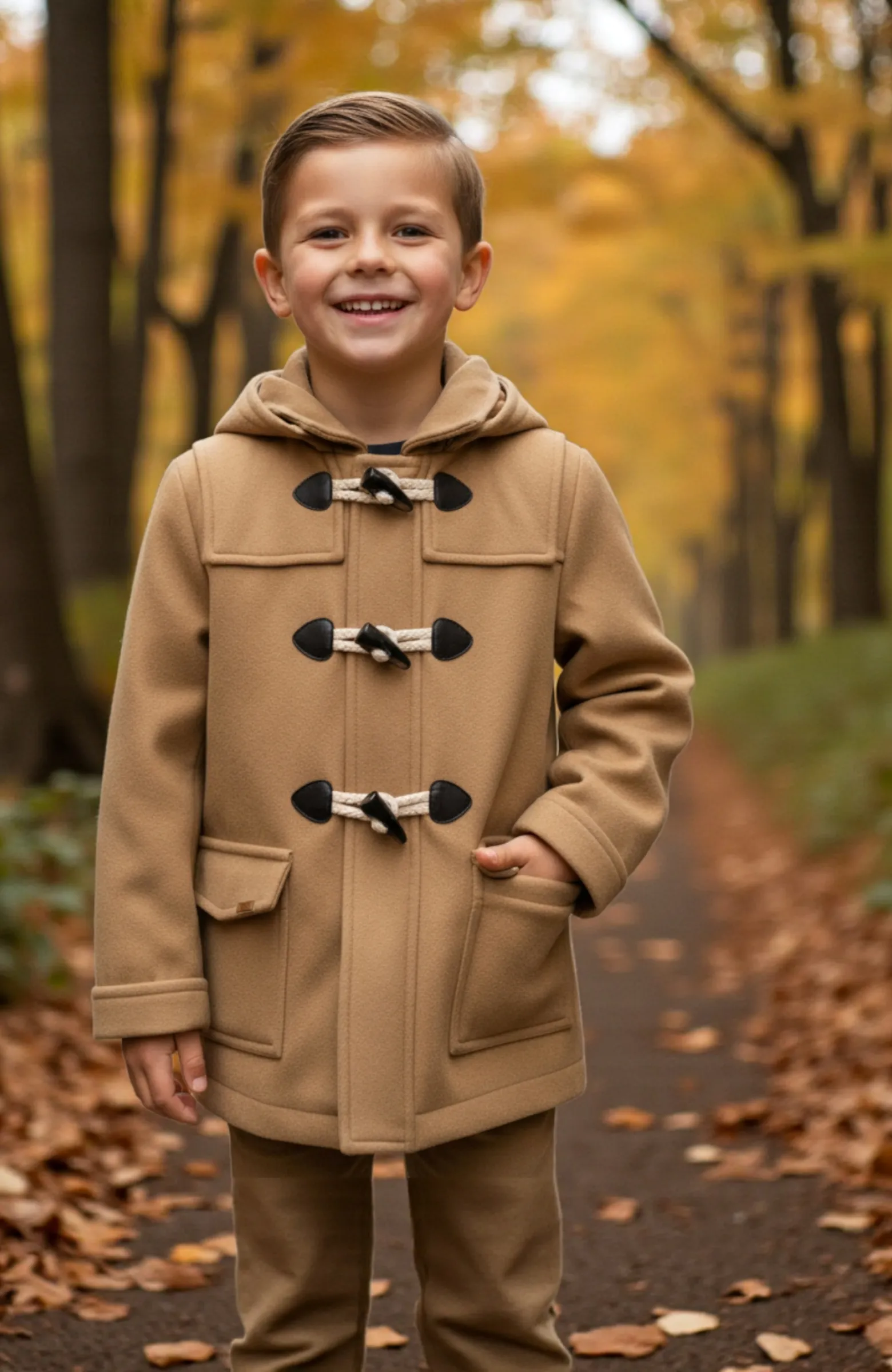 Trenca niño paño lavable Camel Trenca niño paño lavable Camel