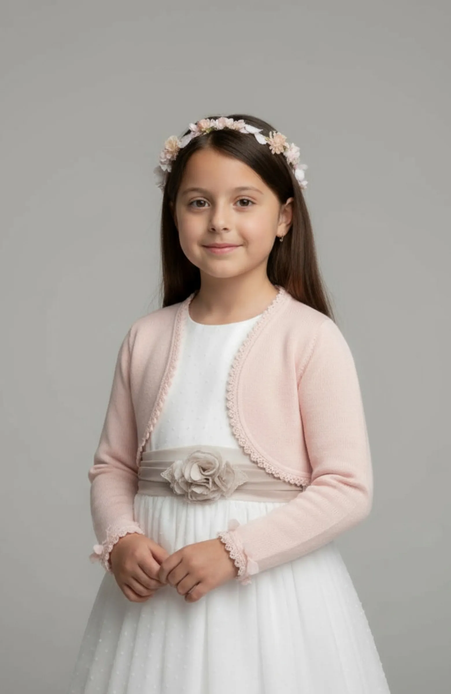 Chaqueta niña Comunión color salmón Morón Chaqueta niña Comunión color salmón Morón