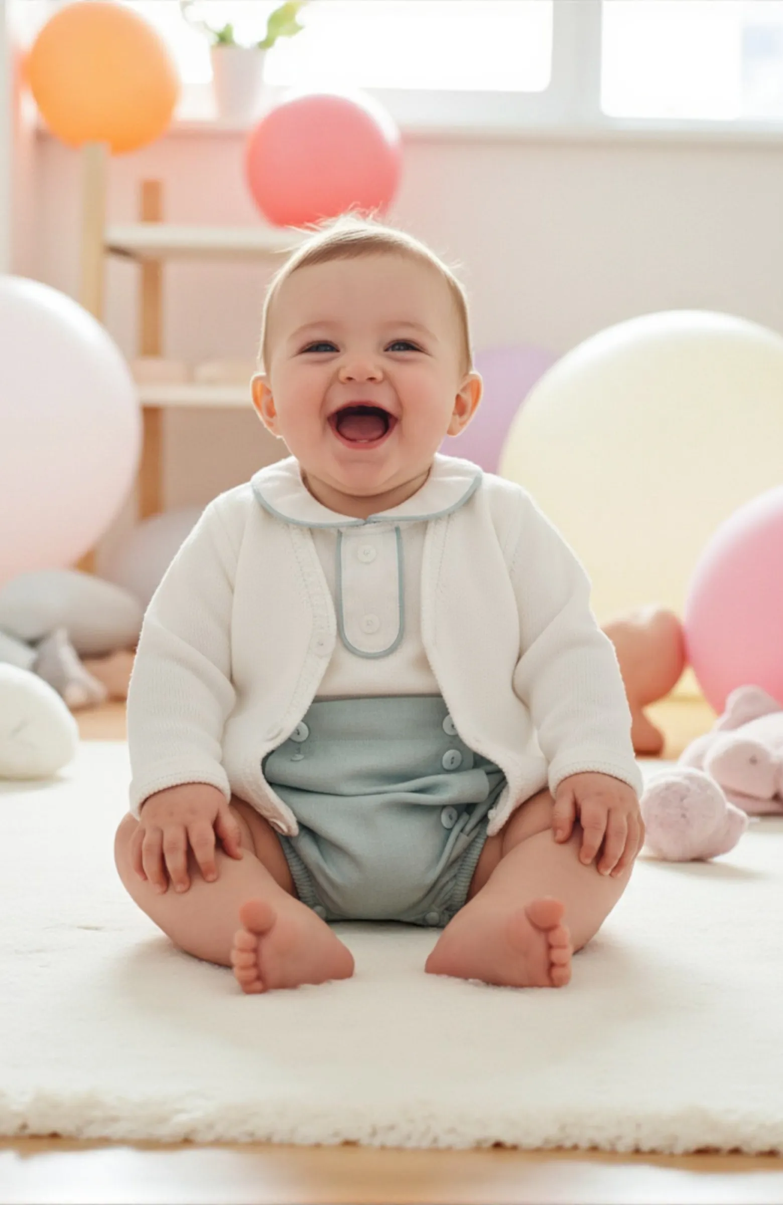 Traje lino bebé ceremonia verde con cuello bebé Martín Traje lino bebé ceremonia verde con cuello bebé Martín