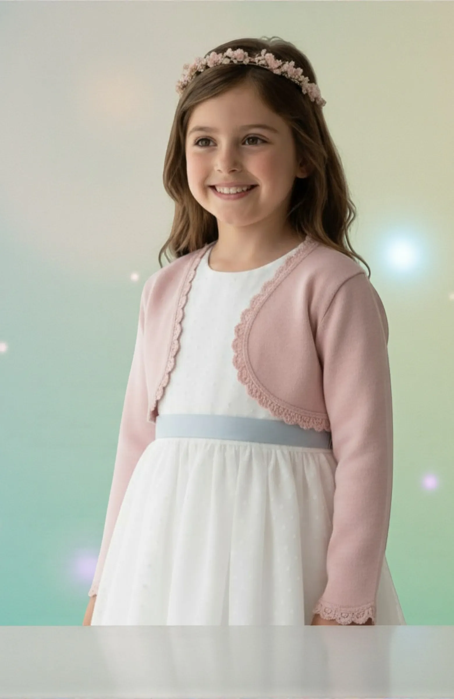 Chaqueta ceremonia Comunión niña rosa empolvado Rello Chaqueta ceremonia Comunión niña rosa empolvado Rello