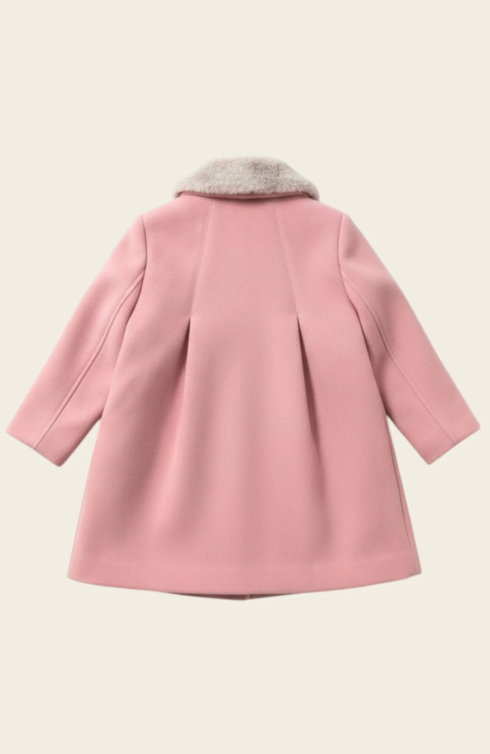 Abrigo de niña de paño Rosa