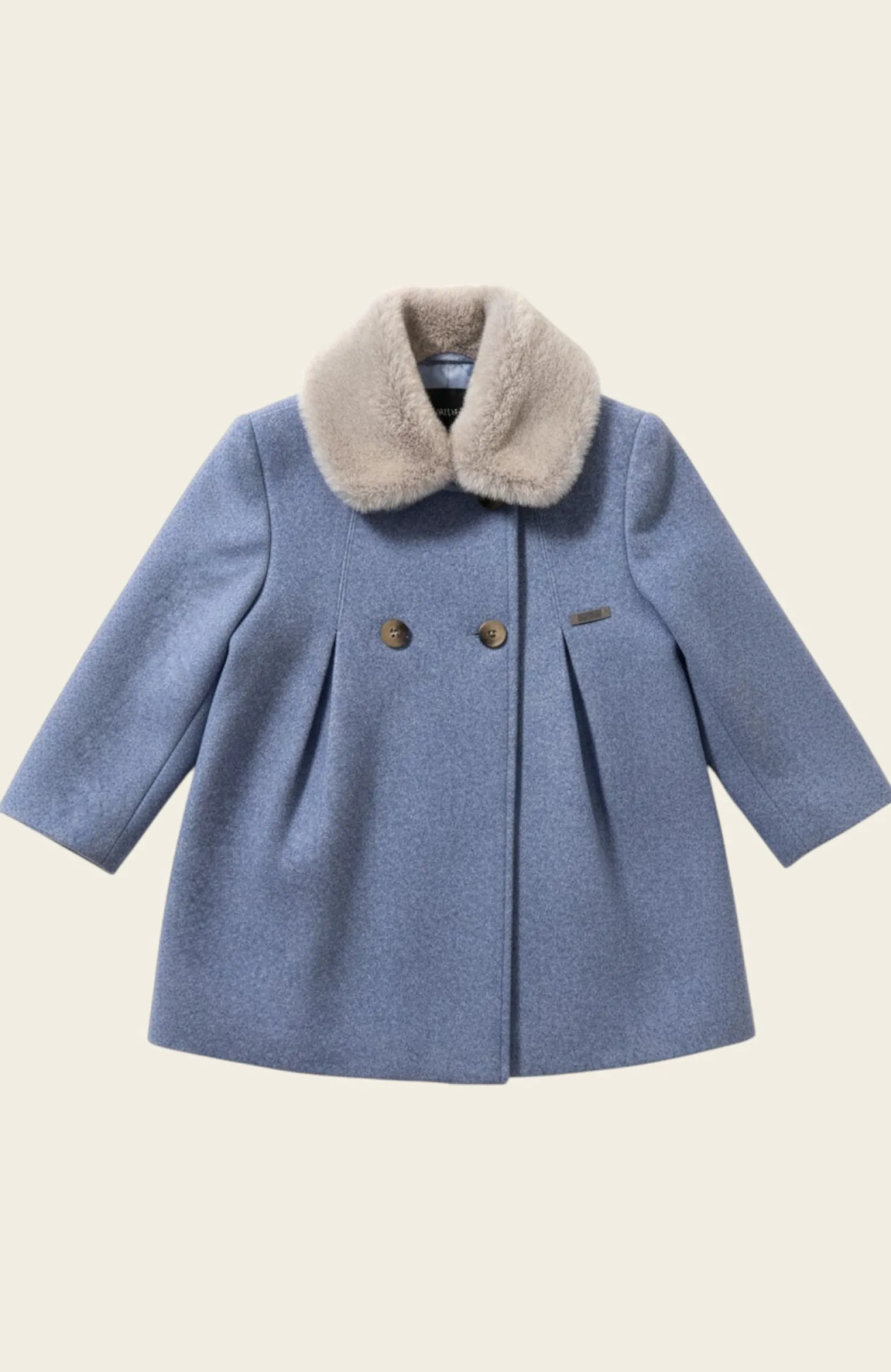 Abrigo niña paño Celeste Abrigo niña paño Celeste