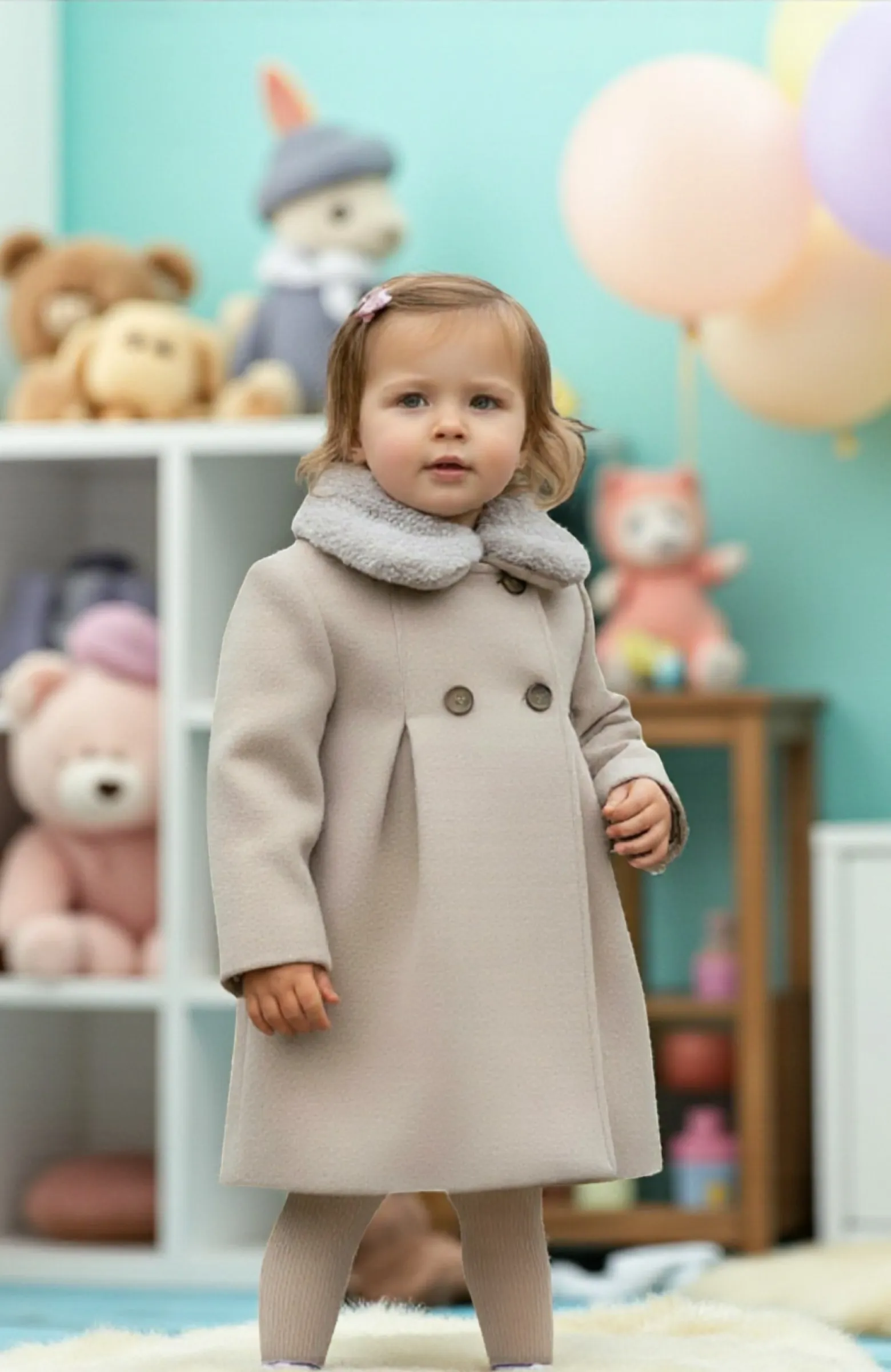 Abrigo bebé paño Camel Abrigo bebé paño Camel