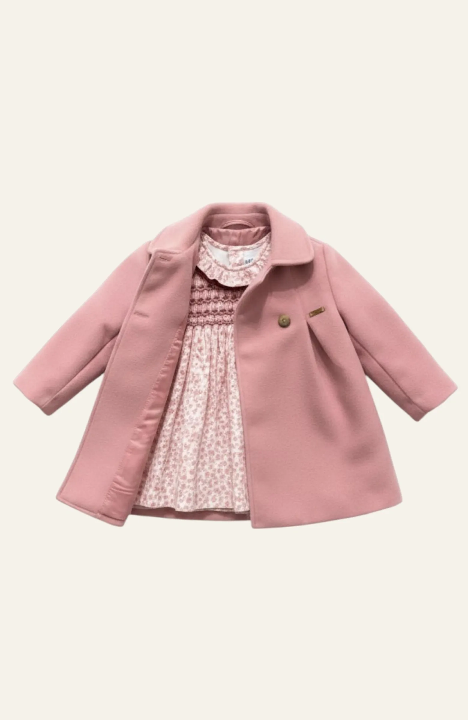 Abrigo bebé paño Rosa Abrigo bebé paño Rosa