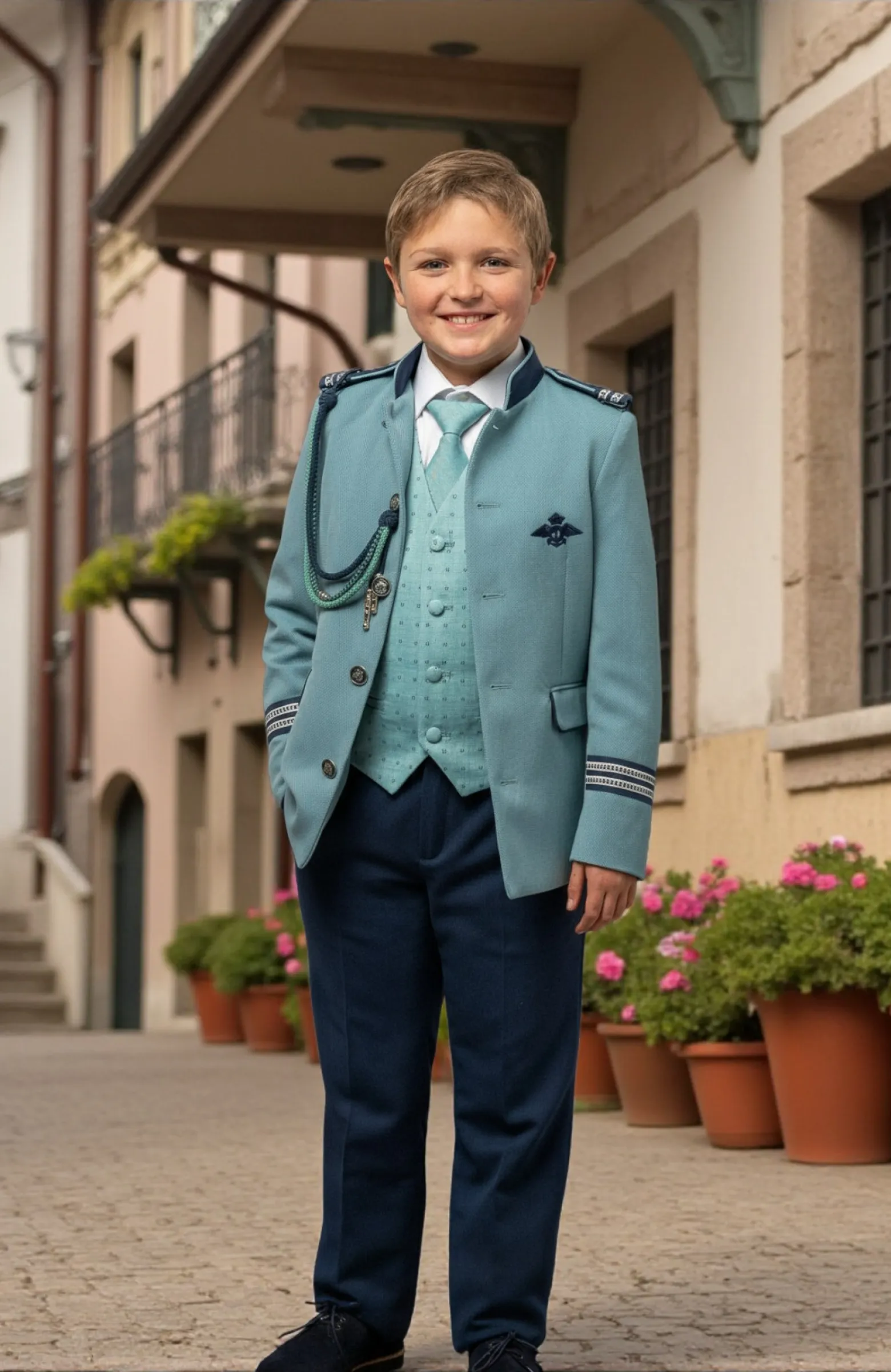 Traje de Comunión Almirante verde Esteban Traje de Comunión Almirante verde combinado