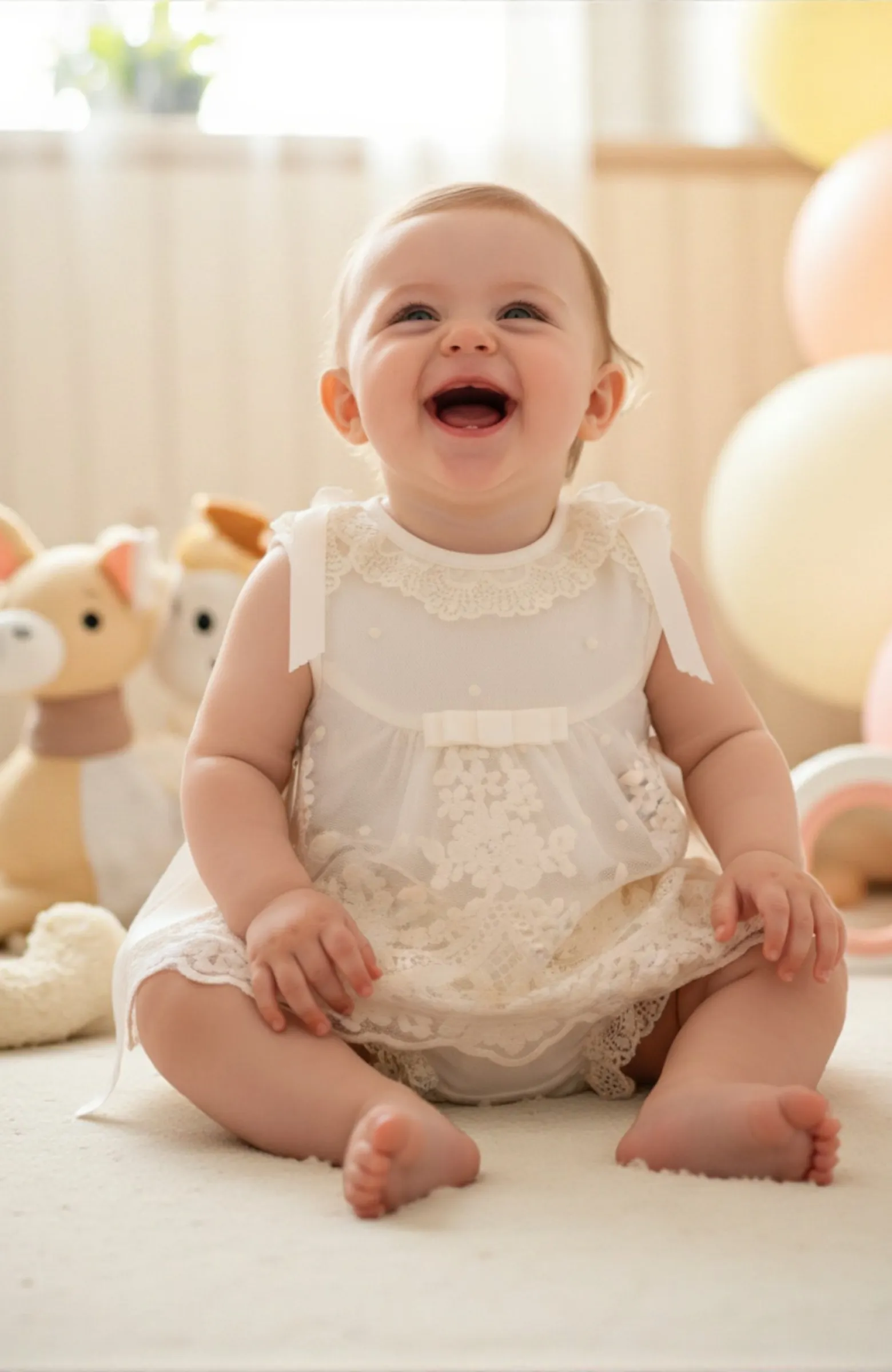 Vestido Bautizo con braguita y capota Bianca