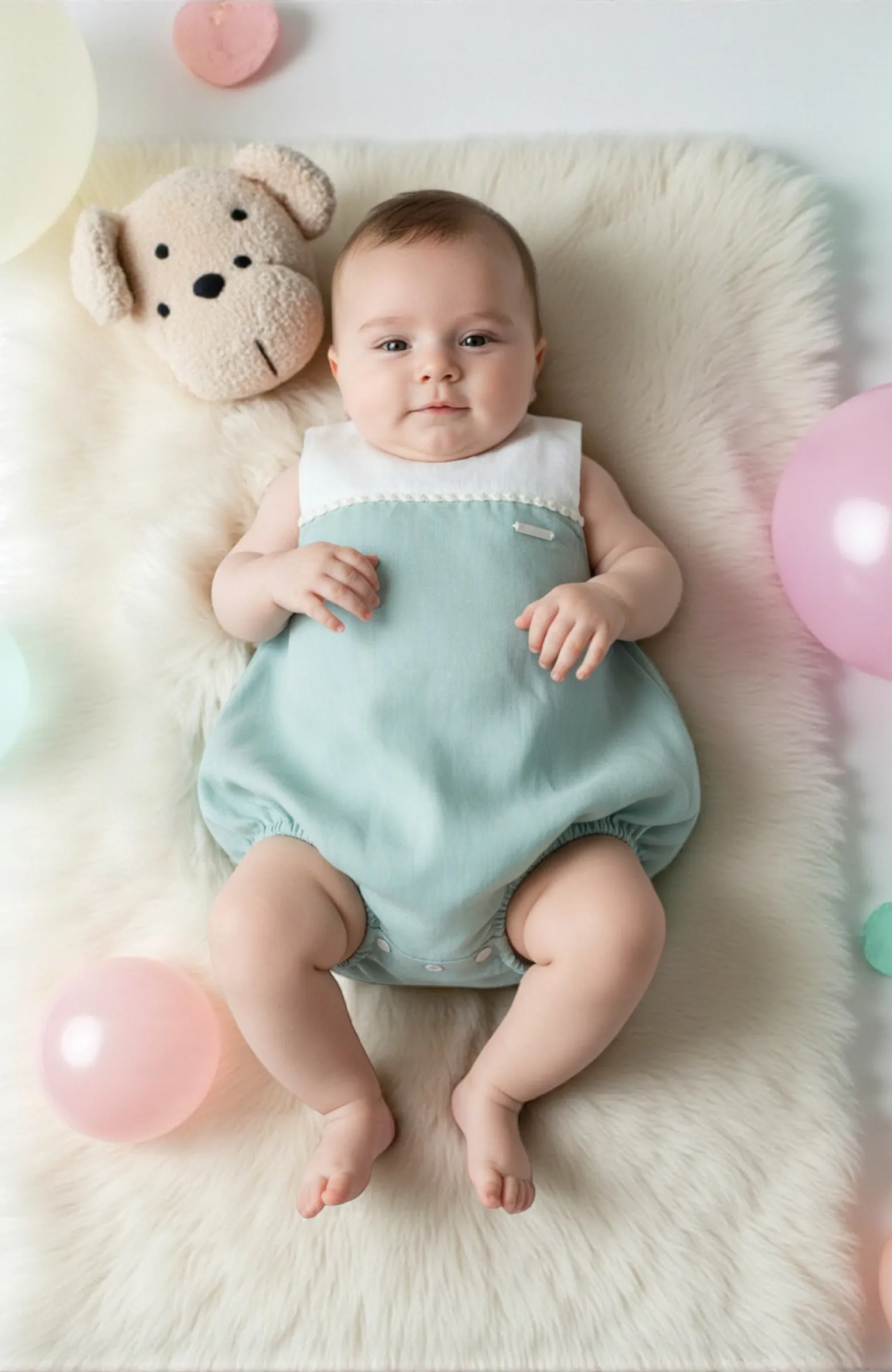 Ranita bebé de lino con capota verde Toño Ranita bebé de lino con capota verde Toño