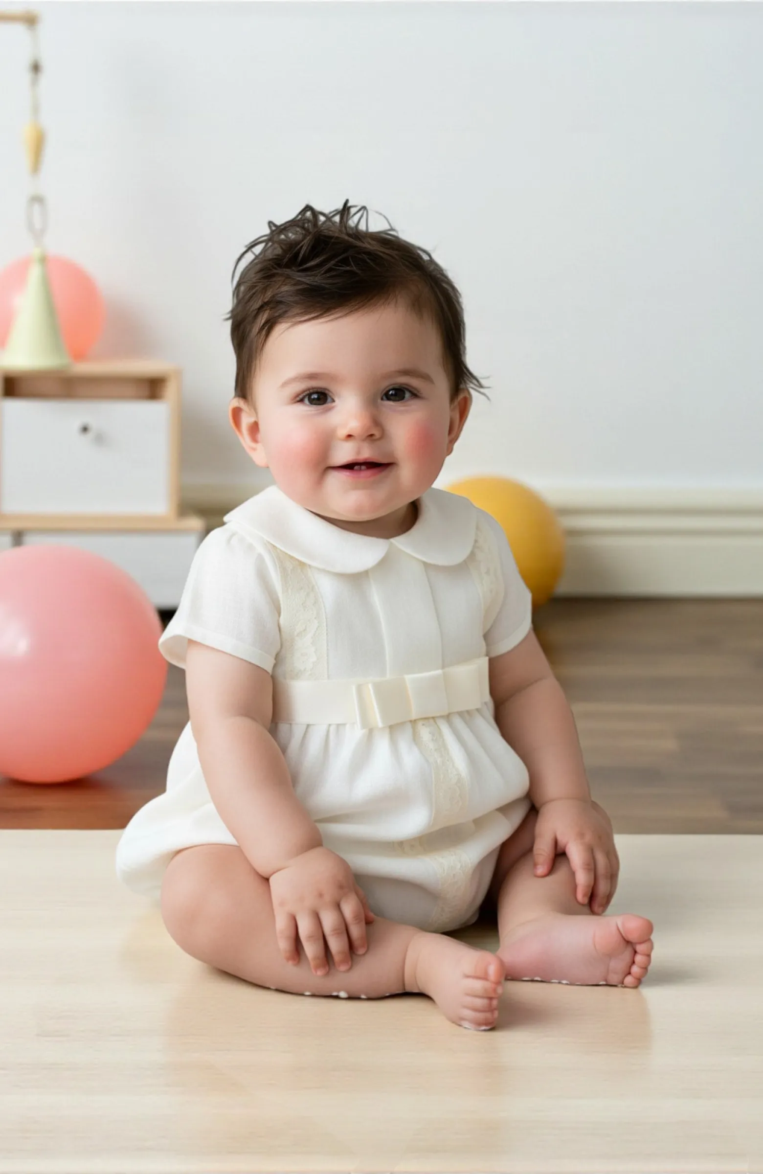 Ranita de Bautizo lino crudo manga corta David Ranita de Bautizo lino crudo manga corta David