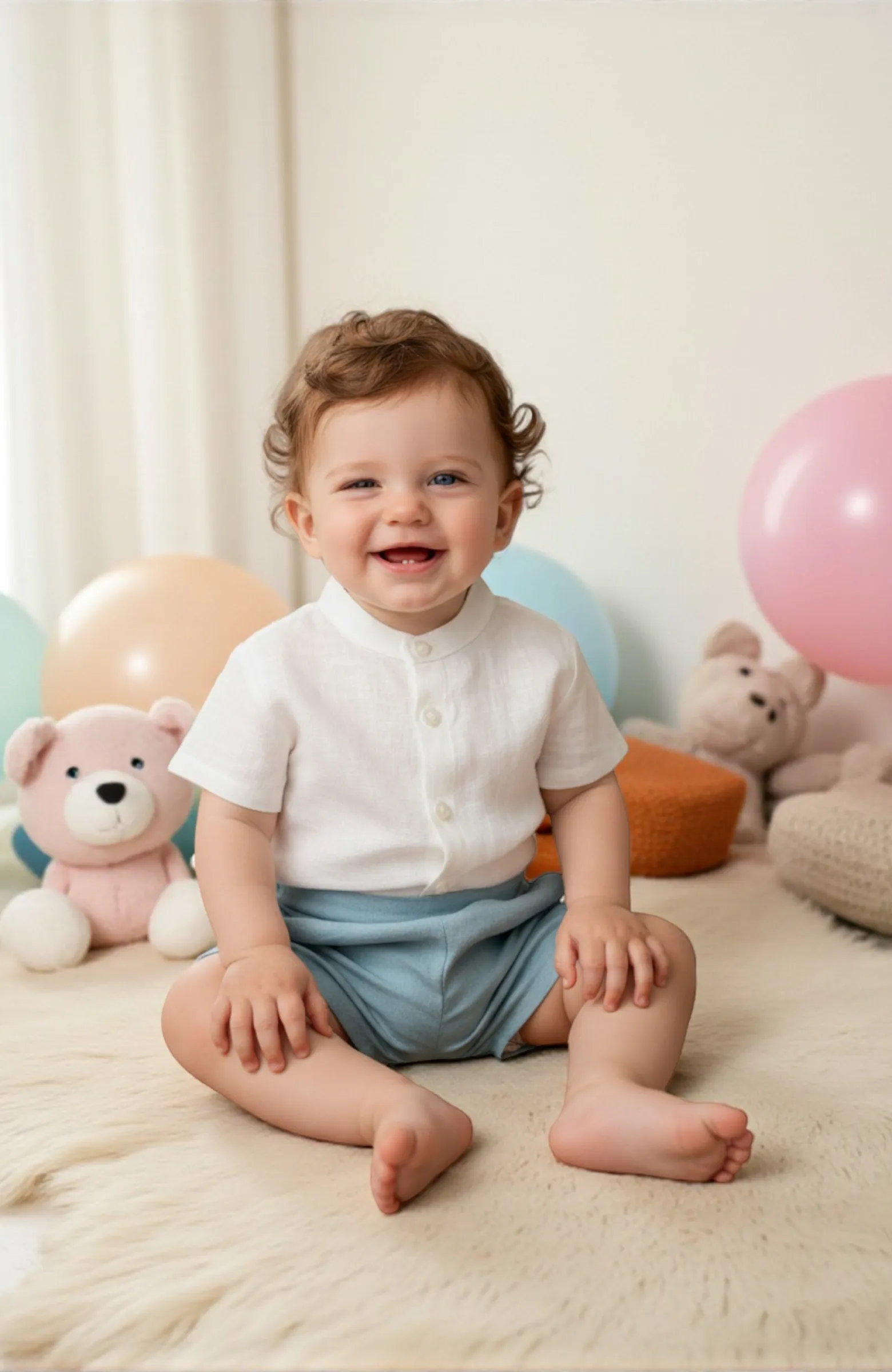 Traje lino niño bebé elegante océano Peter Traje lino niño bebé elegante océano Peter