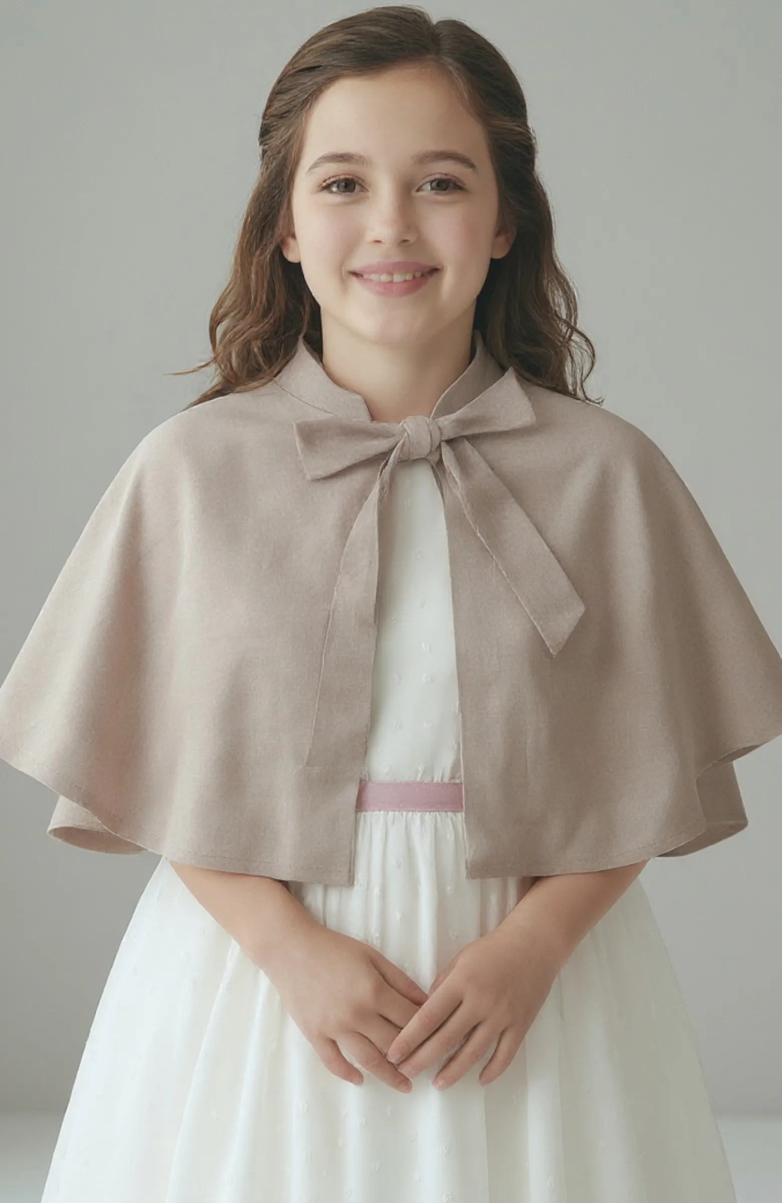 Capa ceremonia niña de lino color rosado Berlanga Capa ceremonia niña de lino color rosado Berlanga