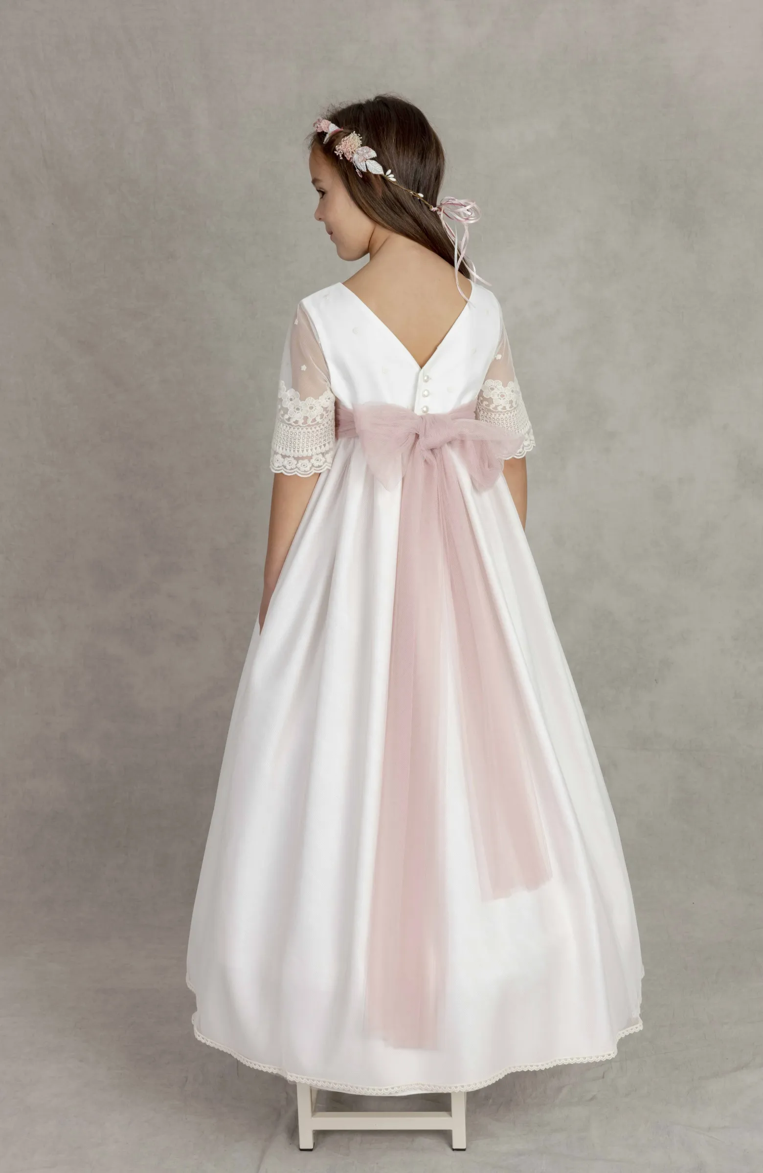 Vestido Comunión rosa Dalia Vestido Comunión rosa Dalia