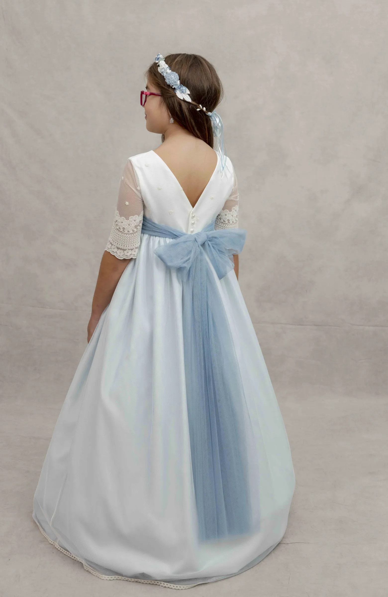 Vestido Comunión azul Dalia