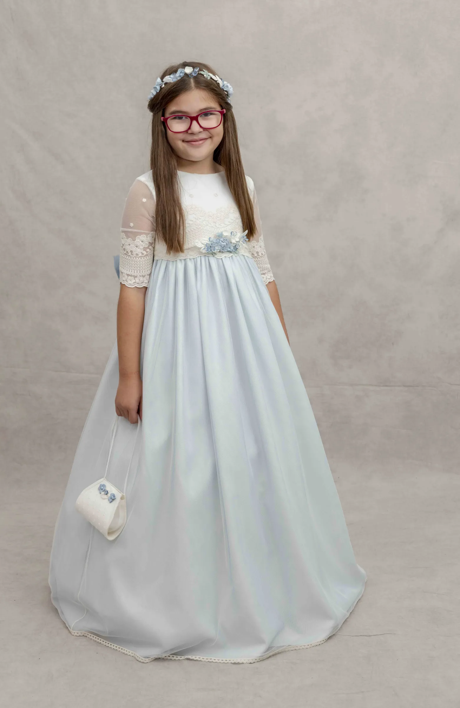 Vestido Comunión azul Dalia