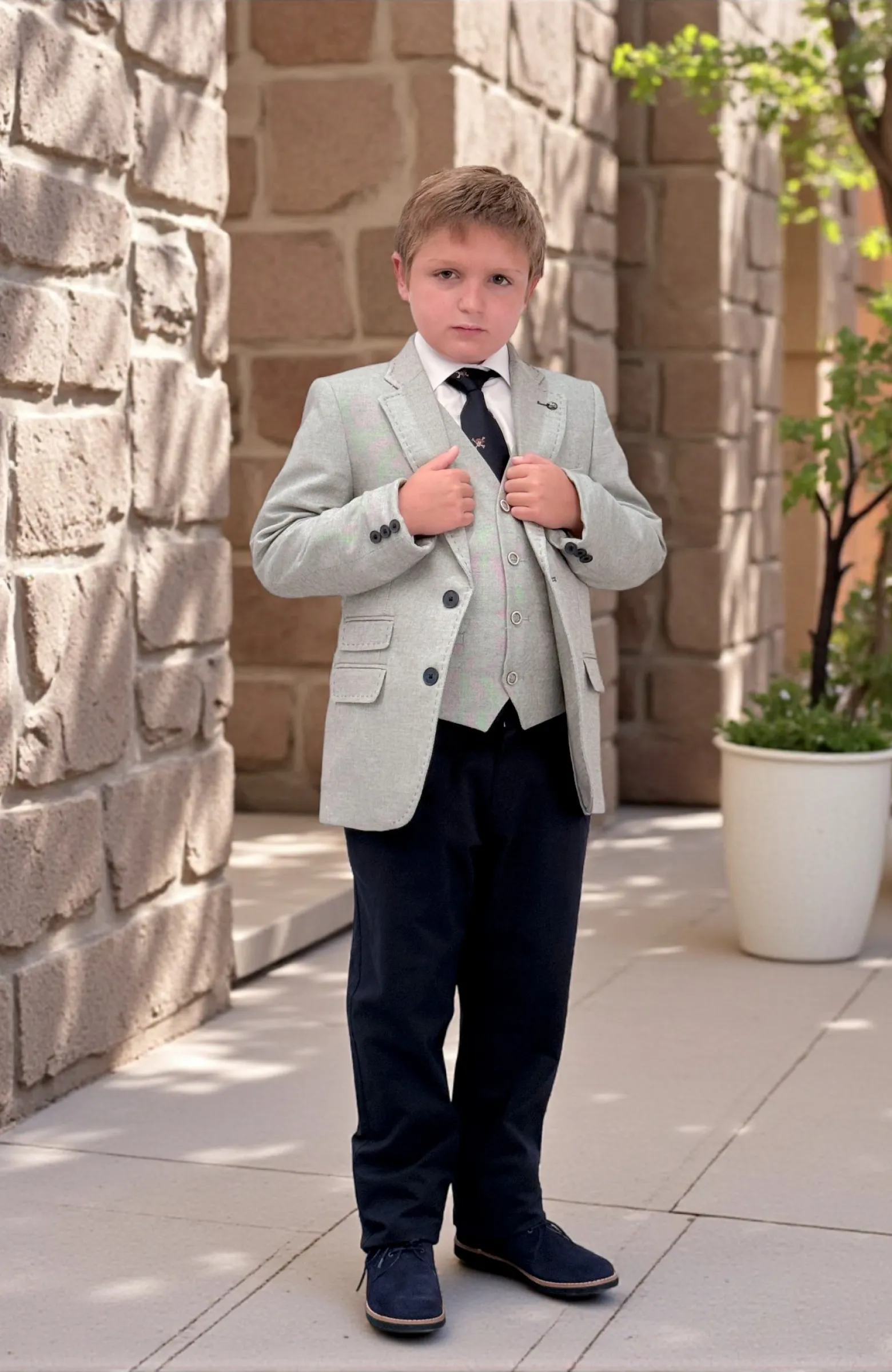 Chaqueta Americana de niño Oxford verde