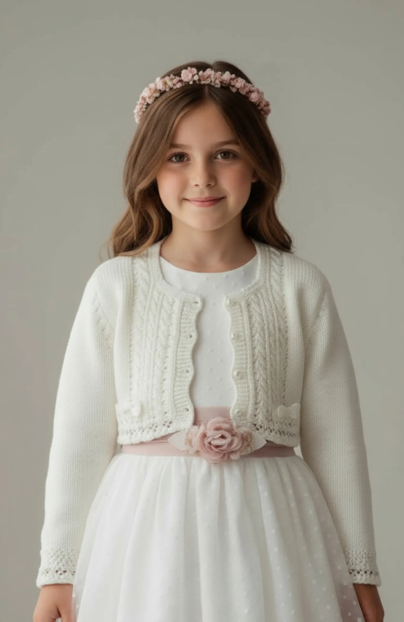 Chaqueta niña ceremonia Comunión blanco roto Vinuesa Chaqueta niña ceremonia Comunión blanco roto Vinuesa