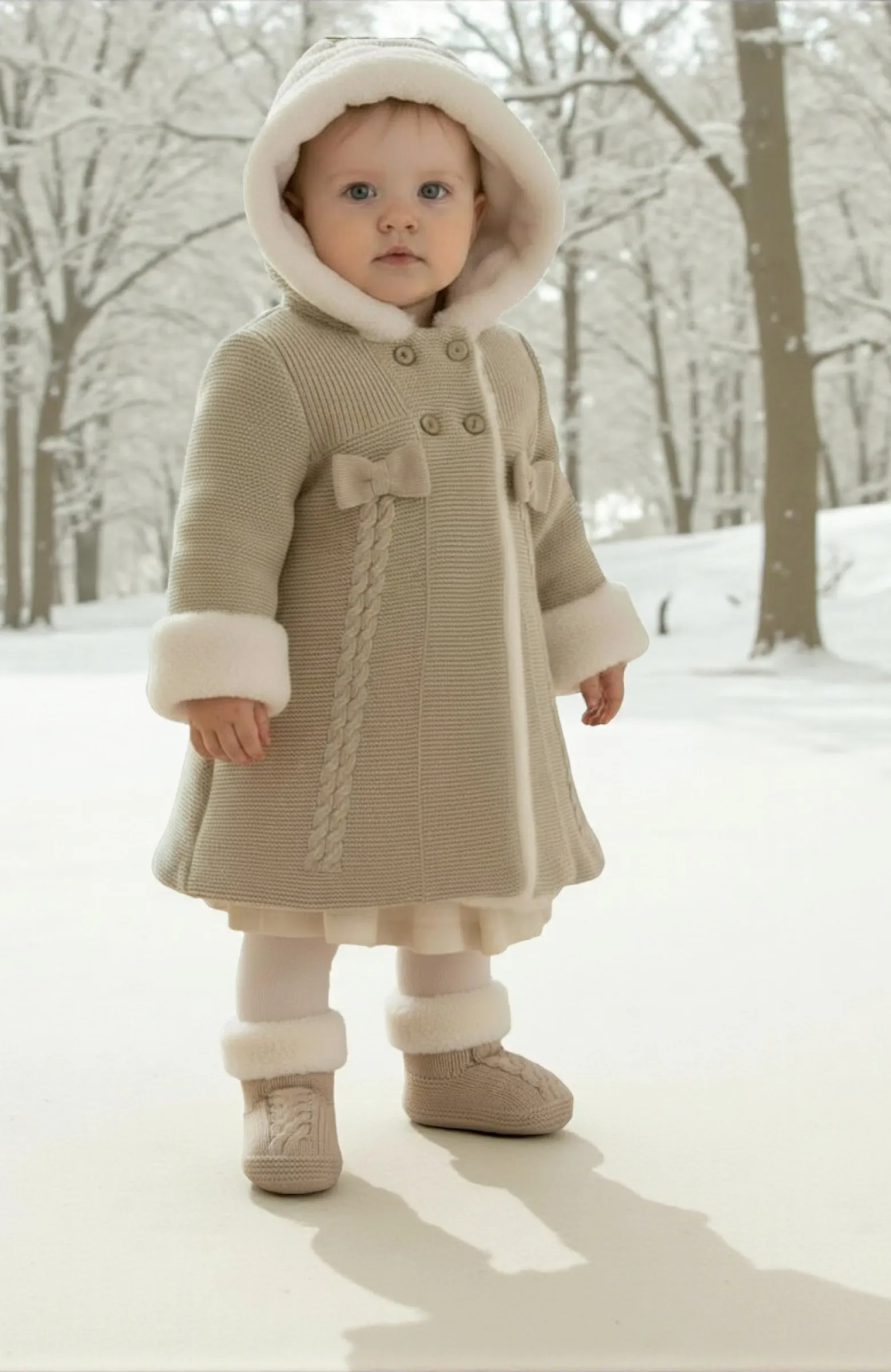 Abrigo bebé lanita con capucha Tron Abrigo bebé lanita con capucha Tron