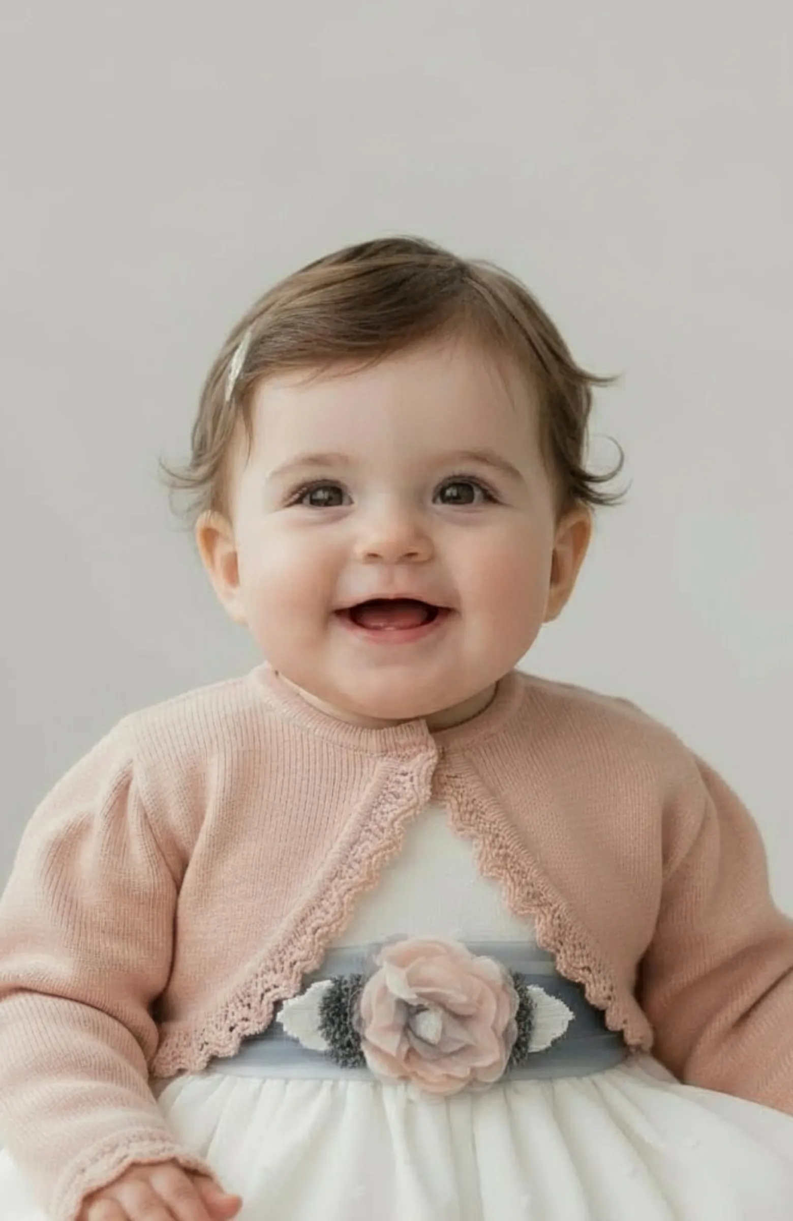 Chaqueta niña bebe ceremonia rosa Garray