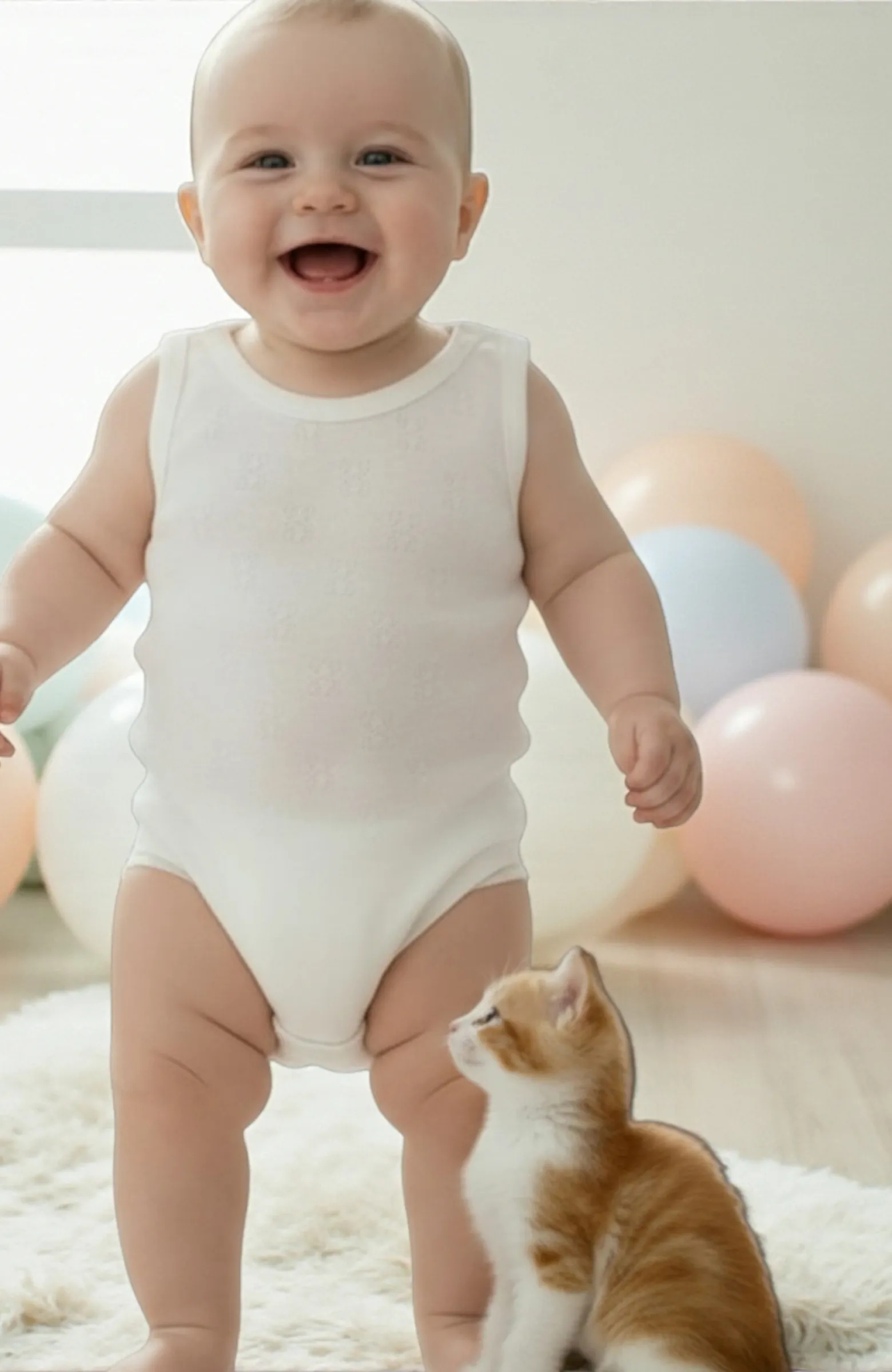 Body calado sin mangas Bebé crudo