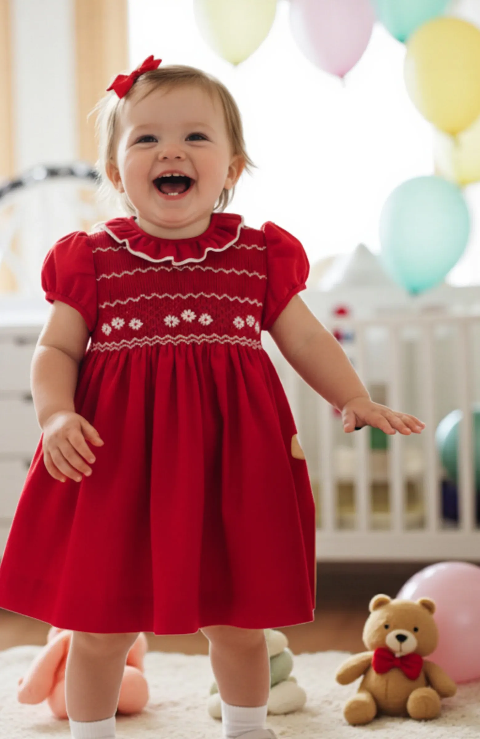 Vestido de nido de abeja rojo Vestido de nido de abeja hecho en España