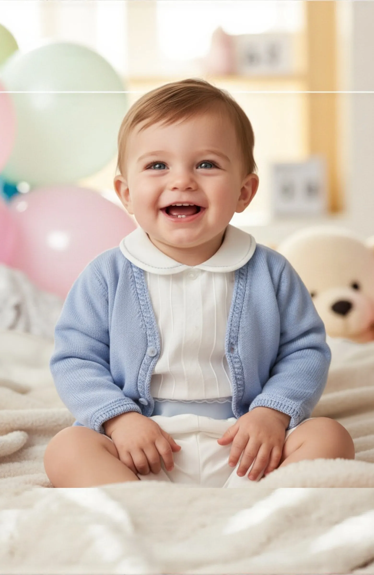 Traje de niño de Bautizo con fajin celeste Traje de niño de Bautizo con fajin celeste