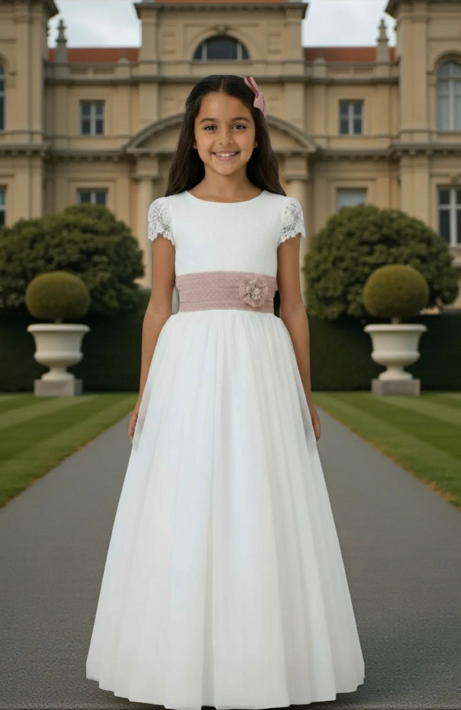 Vestido niña Comunión rosa