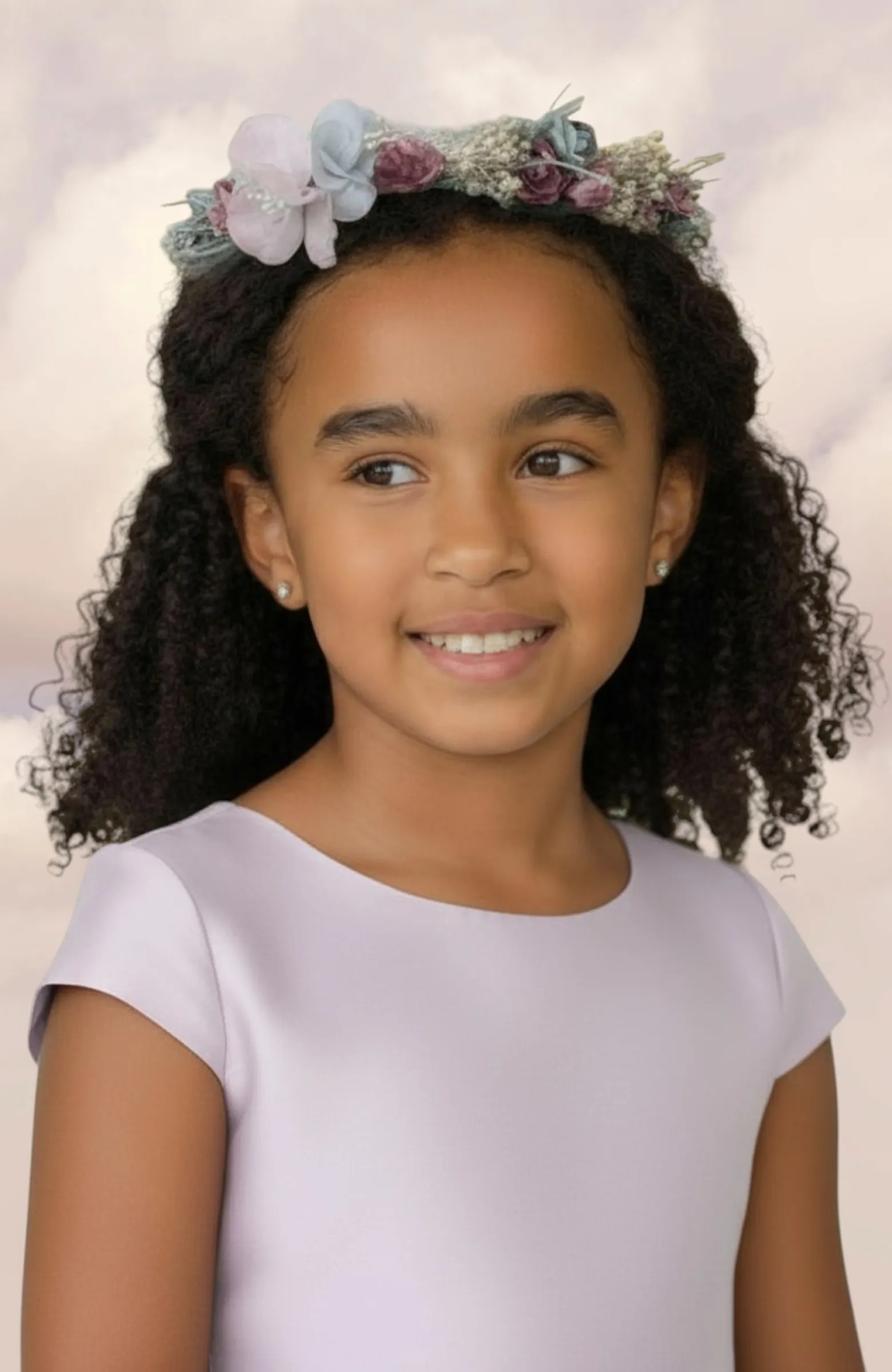 Corona niña Comunión lila