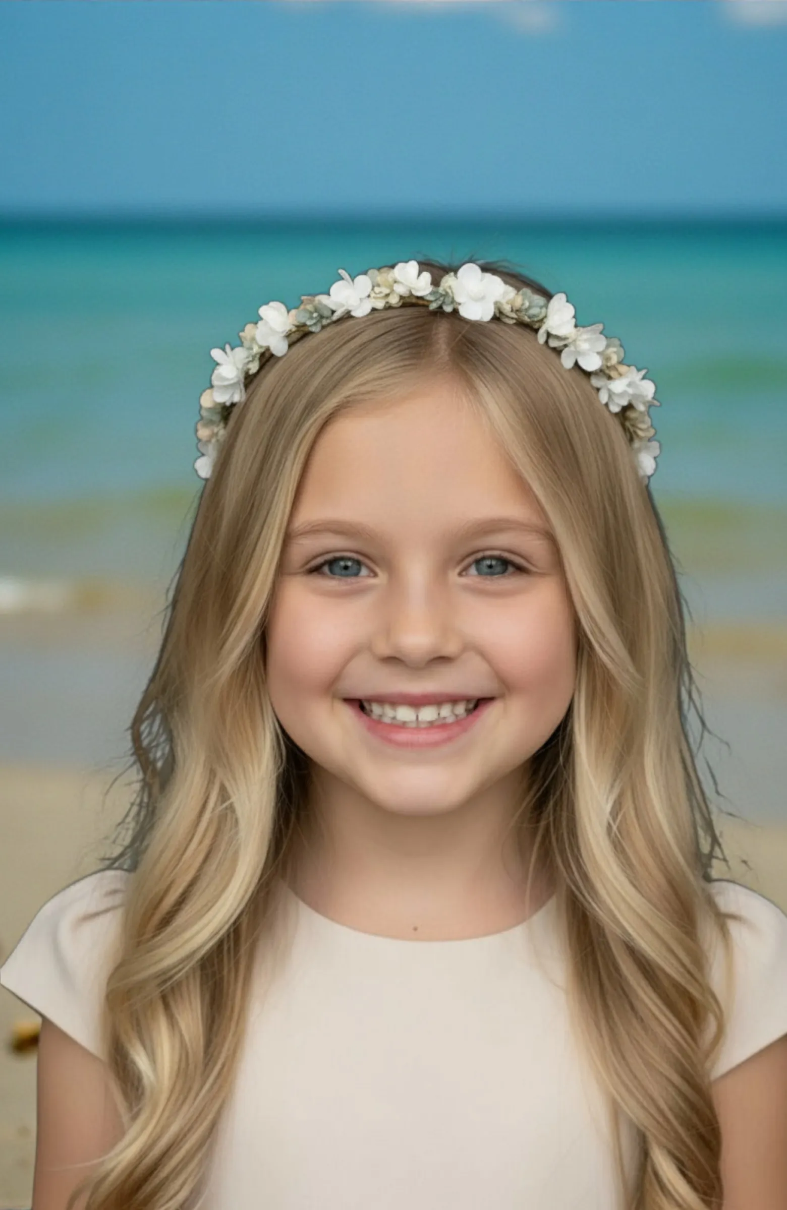 Corona niña Comunión verde